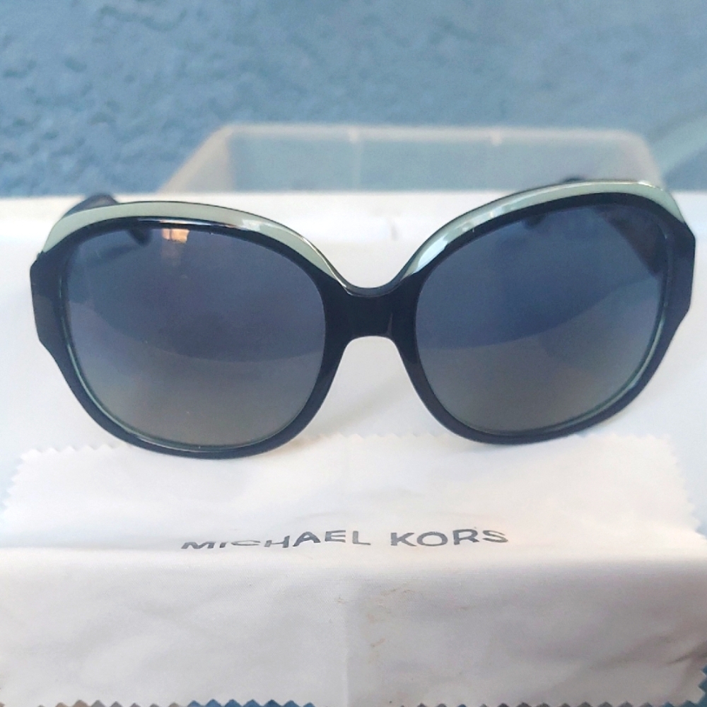Michael Kors Black Sunglasses with Metallic Accents